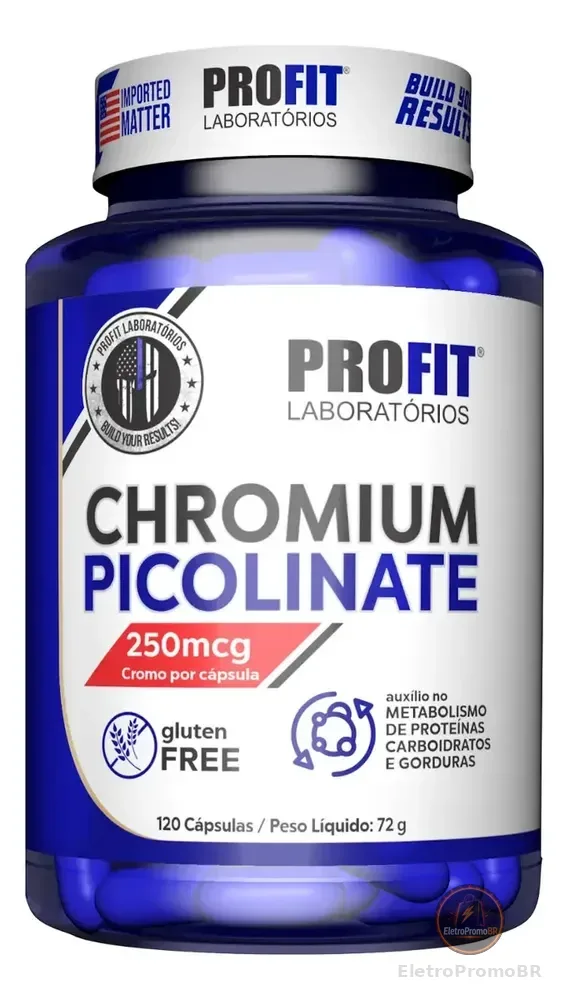 Picolinato De Cromo 120 Cáps Chromium Picolinate - Profit F Sabor Sem sabor
