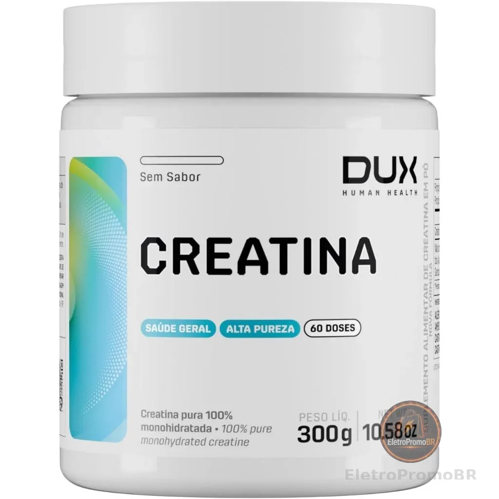 Creatina Monohidratada DUX Nutrition 100% Pura 300g Original Ganho de Massa Hipertrofia Academia