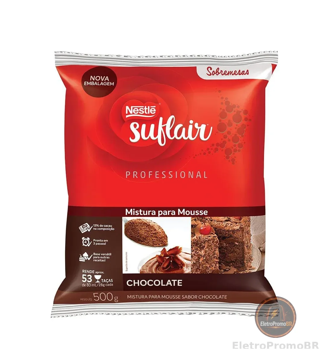 Mistura para Mousse Sabor Chocolate SUFLAIR 500g