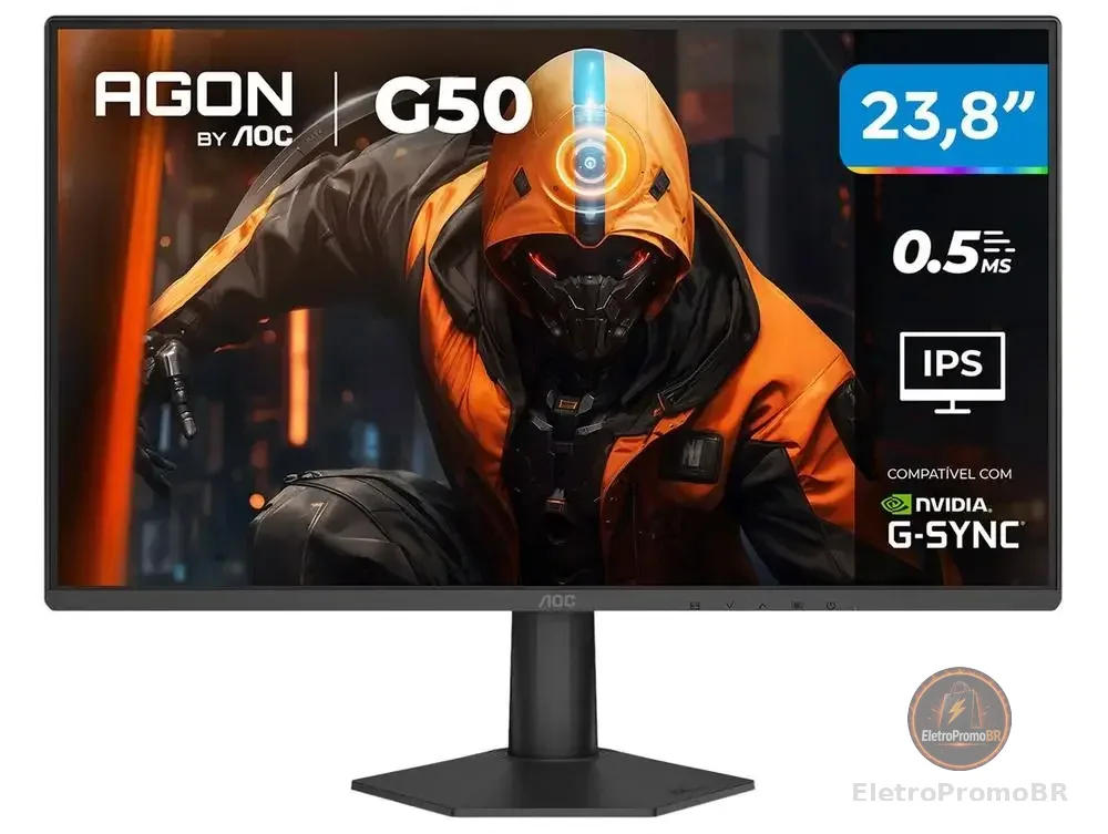 Monitor Gamer AOC 23,8" Full HD 144Hz Agon G50 IPS 0,5ms 24G50F/57 HDMI DisplayPort G-Sync - Bivolt