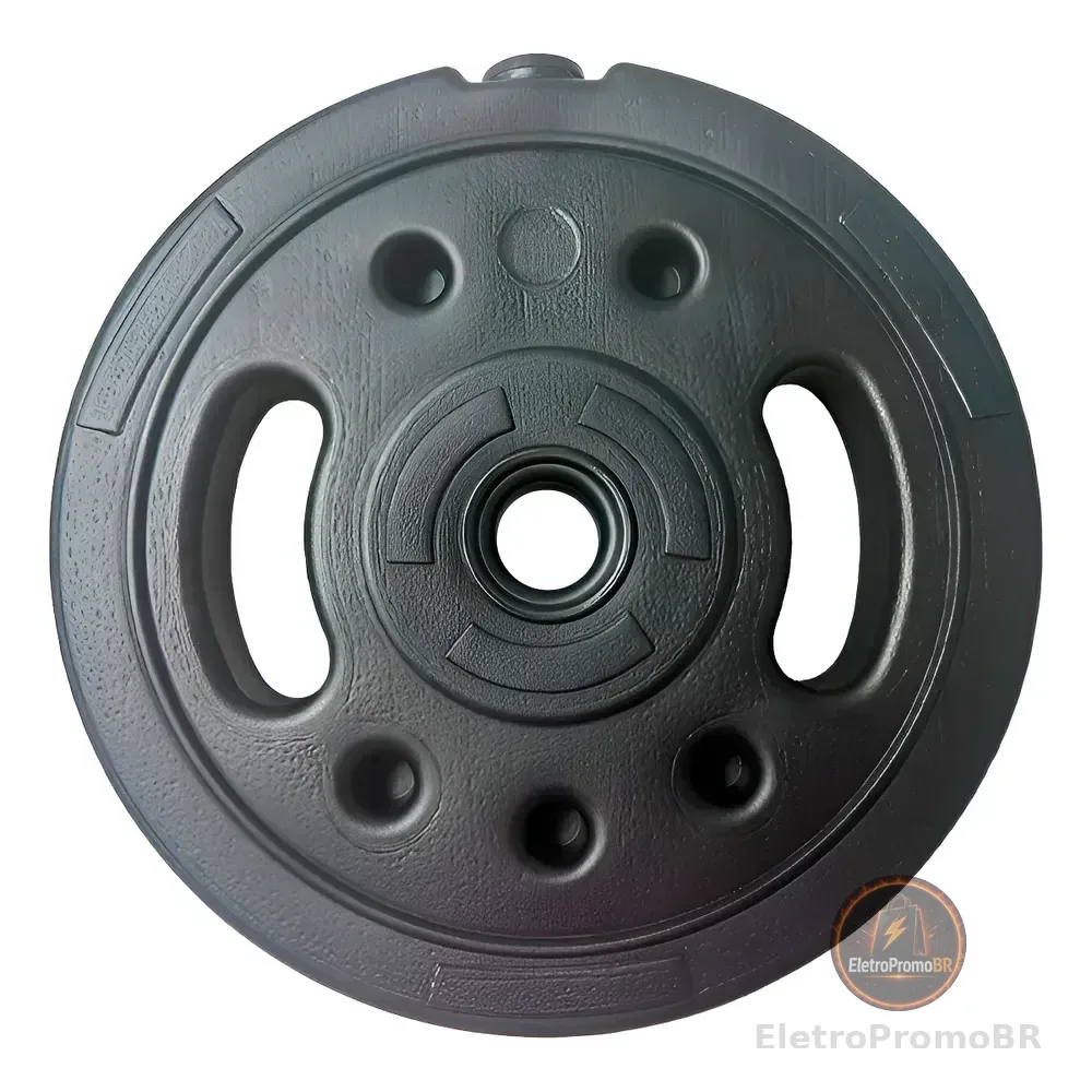 Anilha 3kg Kenkorp Em Polietileno Com Concreto Preto