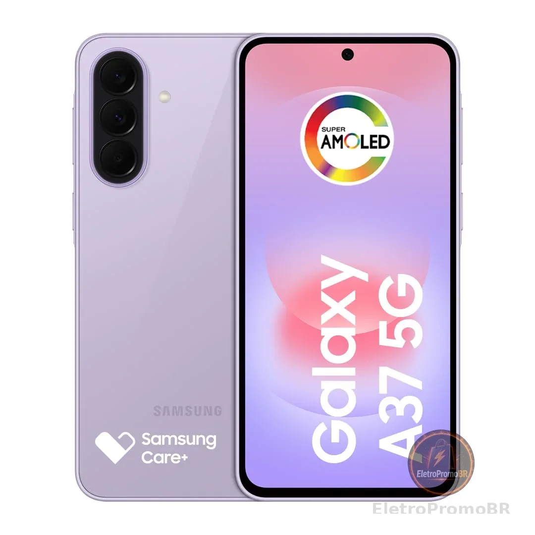 Celular Samsung Galaxy A37 5G, 256GB, 8GB, 50MP Tela 6.7" - Lavanda