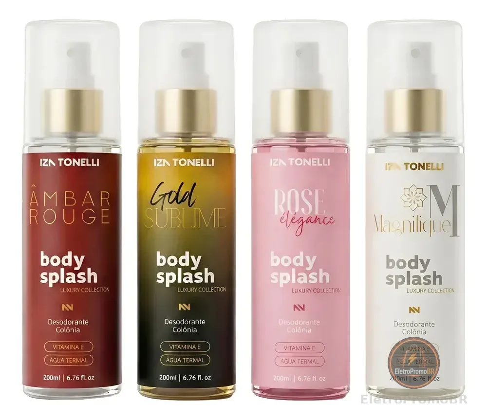 Kit 4 Body Splash Feminino 200ml Perfume De Luxo Colônia Iza