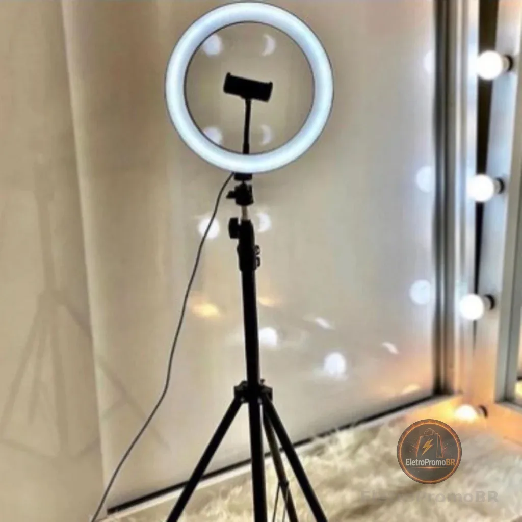 Ring Light Iluminador 10 Polegadas Com Tripé De 2.10 Metro MarisaStore