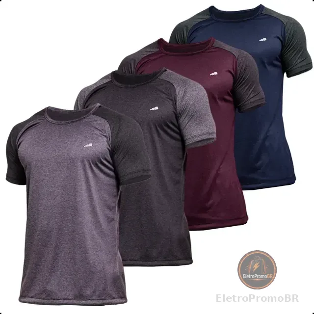 4 Camisetas Masculina Dry Fit Premium Camisa Academia Kit