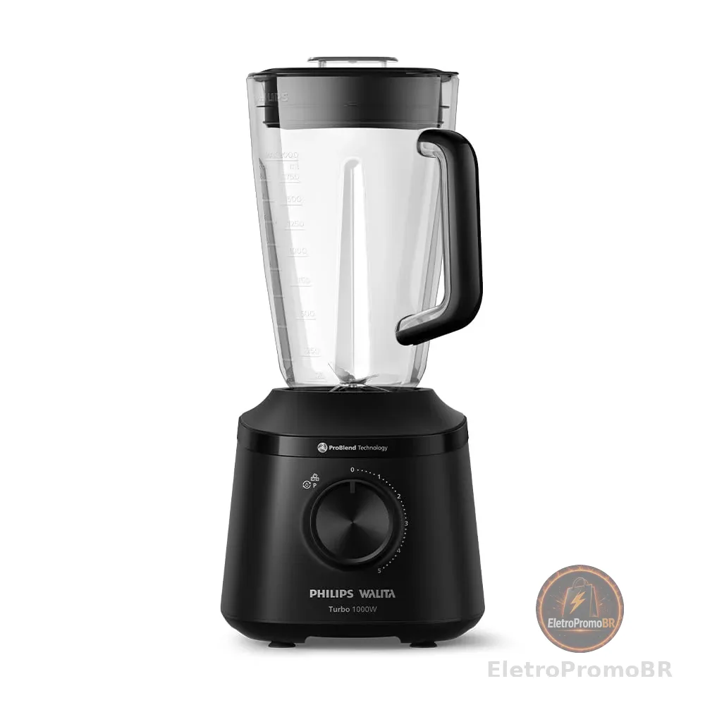 Philips Walita, Liquidificador Série 3000 Turbo, 110V, Preto, 1000W - HR2270/91