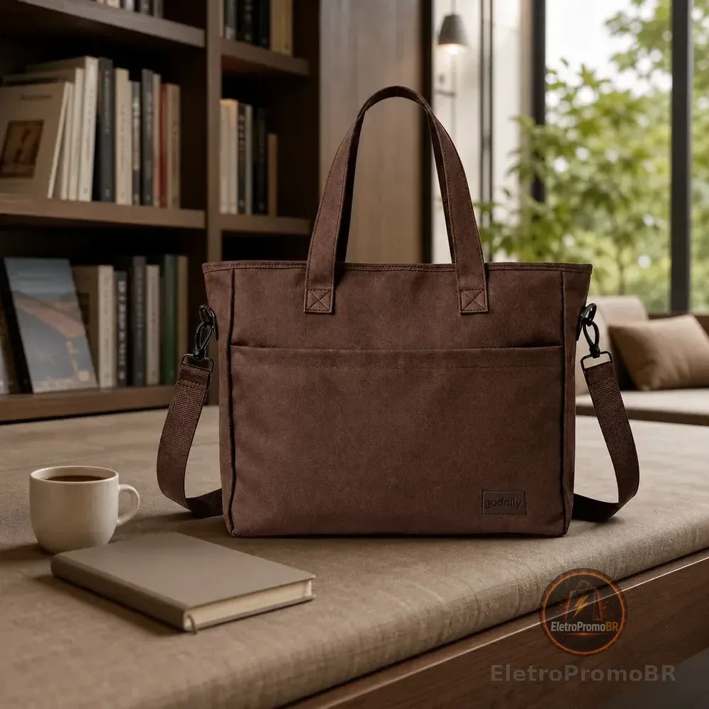 Bolsa Tote Bloom Godaily Leve Moderna Transversal Feminina Marrom