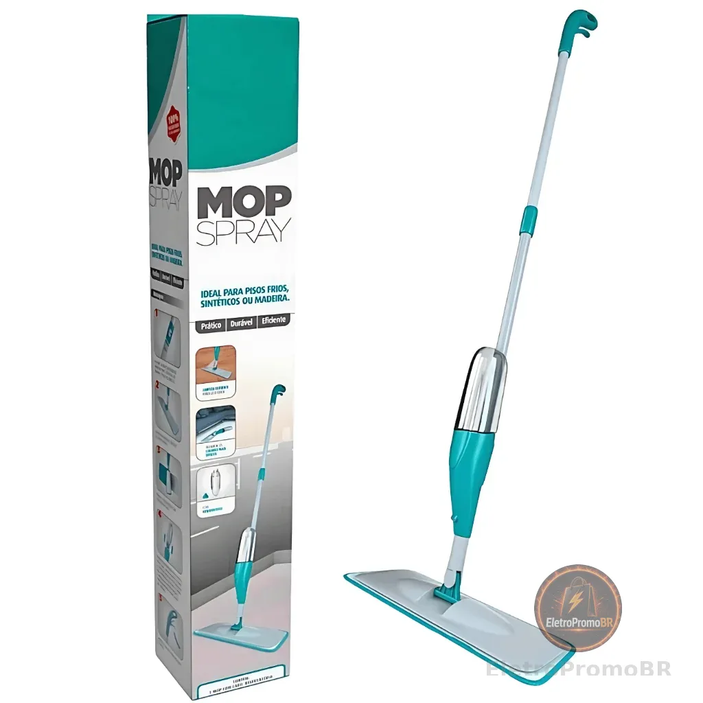 MOP Spray Rodo Esfregão com Reservatório Rodo Magico Limpa Seca