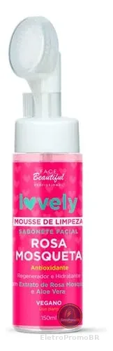 Sabonete Facial Mousse Espuma de Limpeza Rosa Mosqueta Face Beautiful Vegano 150ml