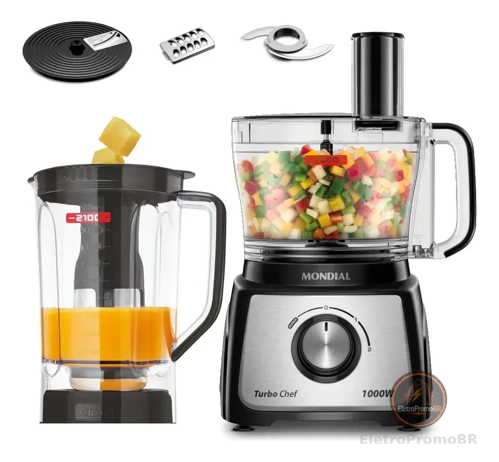 Multiprocessador Turbo Chef 5 em 1 Mondial 1000W MPN-01-B