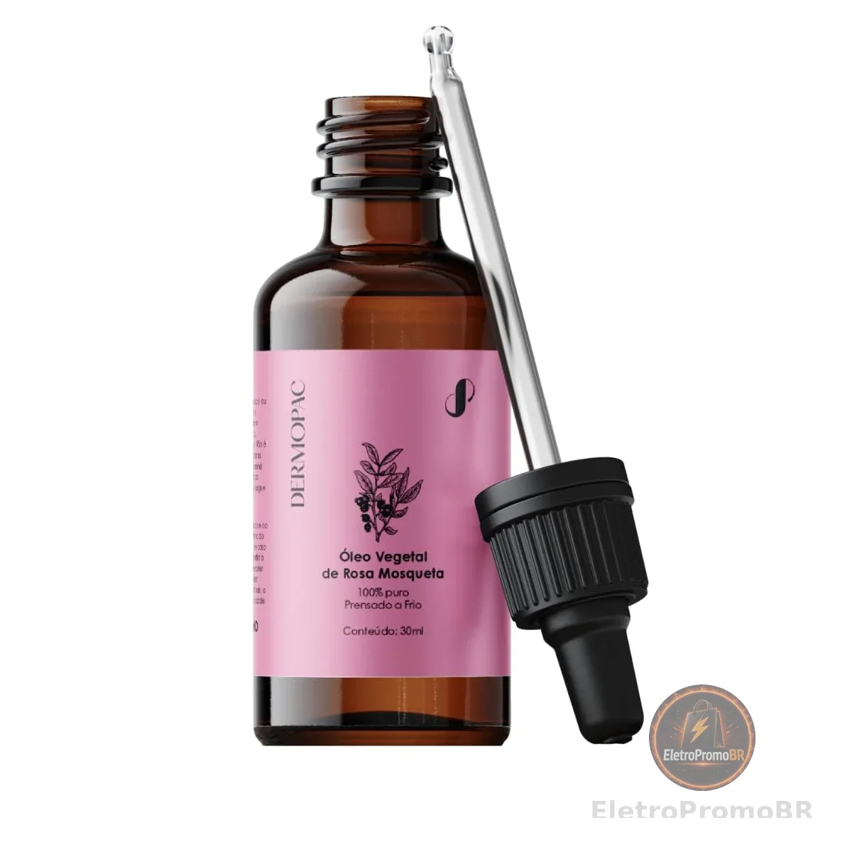 Óleo Vegetal Rosa Mosqueta 100% Puro Natural, Hidratante Facial, Corporal, Antirrugas Dermopac 30ml