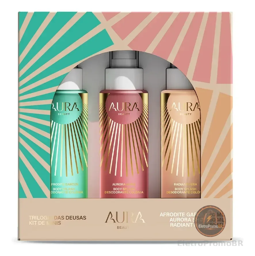 Kit 3 Body Splash Aura Jade Picon Trilogia Deusas 60ml Cada