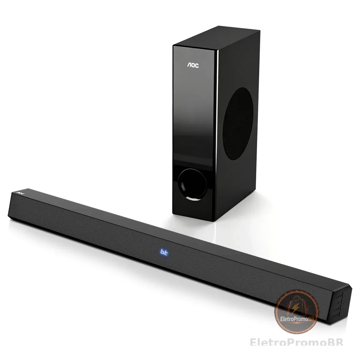 AOC ACS3410 Soundbar 2.1 Canais Home Theater - 3D Surround 360°, 85W, Subwoofer Incluso + Controle Remoto, Bluetooth+HDMI, Compatível com Diversos Dispositivos