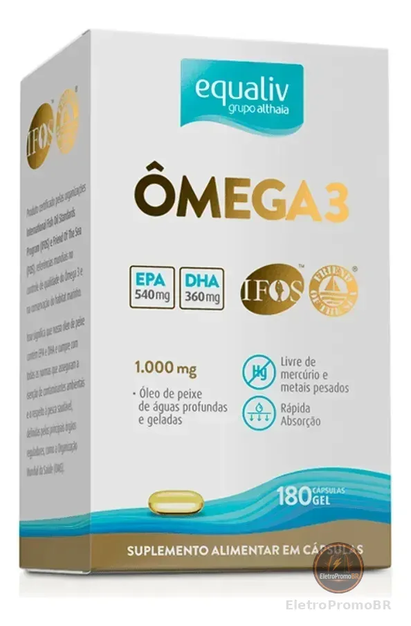 Ômega 3 1000mg Epa Dha Rápida Absorção 180 Caps Equaliv