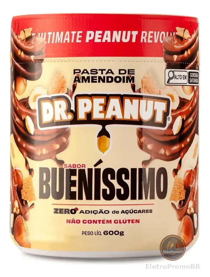 Pasta de amendoim com whey protein bueníssimo 600g Dr. Peanut