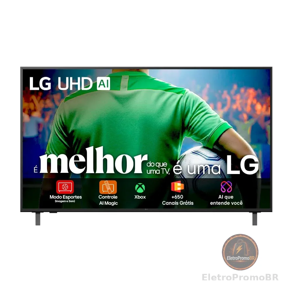 Smart TV 4K 55" LG UHD 55UA85 Processador α7 AI Ger8 4K Super Upscaling Google Cast Alexa Integrado Controle AI Smart Magic WebOS 25