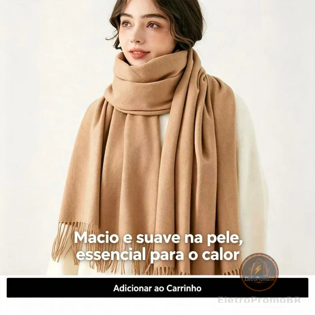 Cachecol Inverno Lenço Pashmina Xale Echarpe GROSSO E FINO Feminino