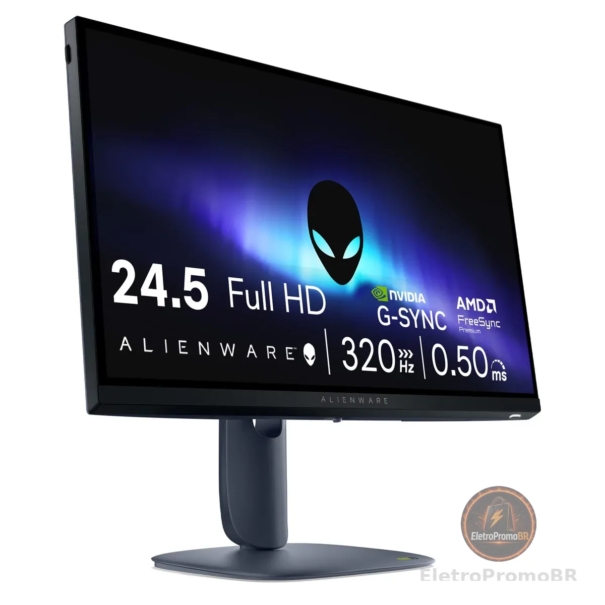 Monitor Gamer Alienware 25", Full Hd, 320 Hz, Fast Ips, Aw2525hm | NVIDIA G-SYNC, Tempo de Resposta 0,5 ms, 400 nits, 1000:1 de contraste, 99% sRGB, 2 HDMI 2.1, 1 DisplayPort 1.4, 3 USB 5 Gbps