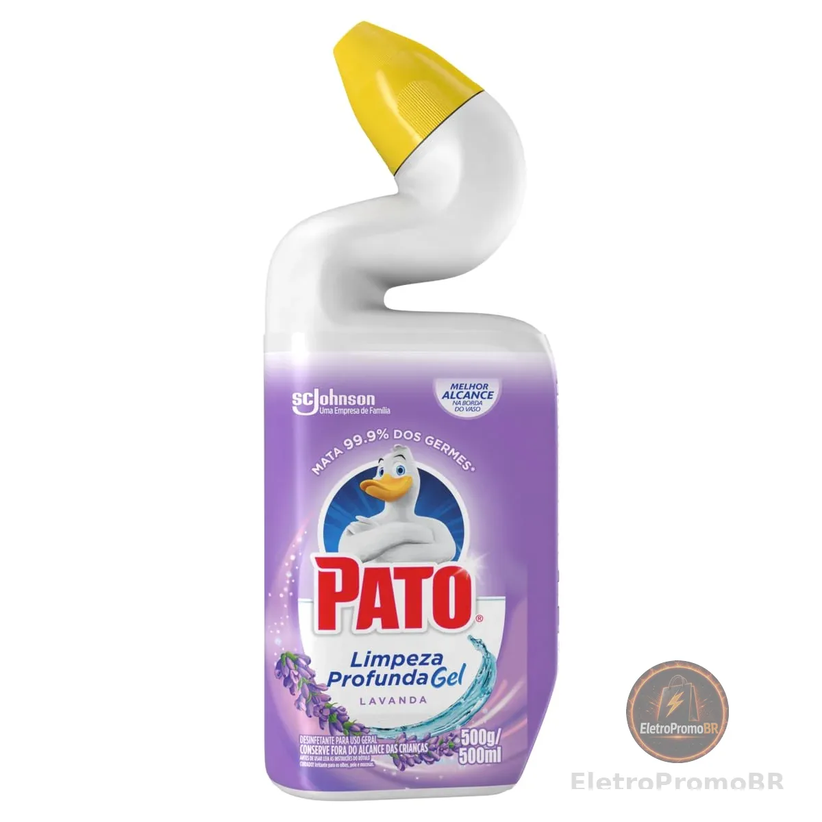 Pato Limpador Sanitário Gel Desinfetante, Lavanda, Limpeza Profunda, 500ml