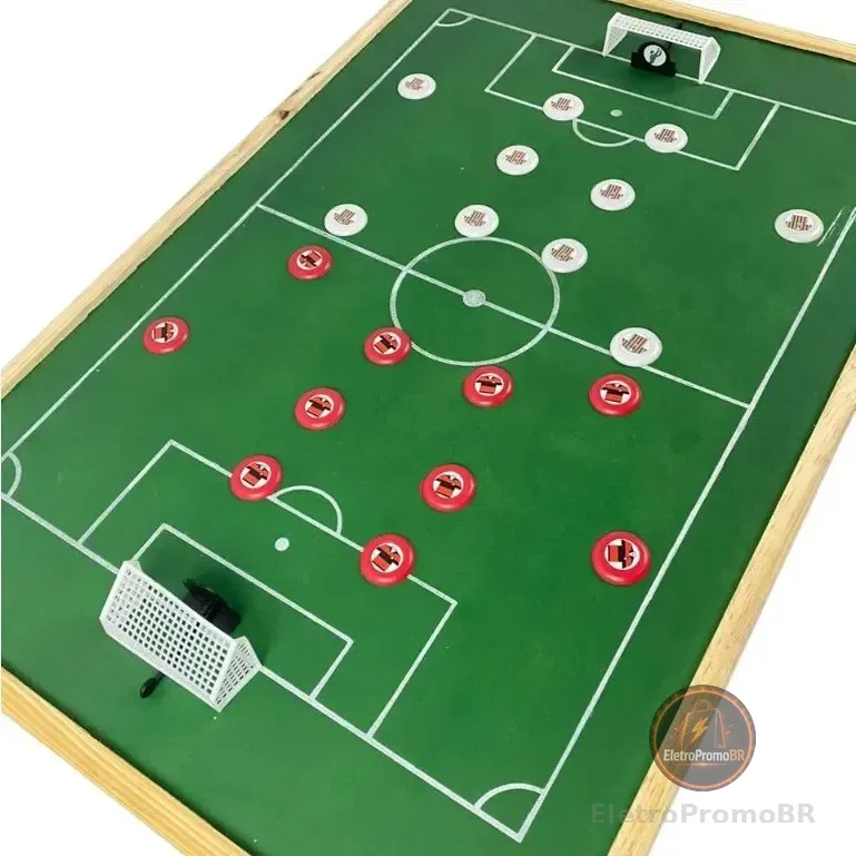 Kit Campo Futebol De Botão + Jogo De Botões Completo 2 Times