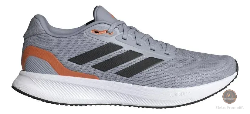 Tênis Corrida Runfalcon 5 adidas Cinza / Halo Silver / Core Black / Dusky Orange 42 Br