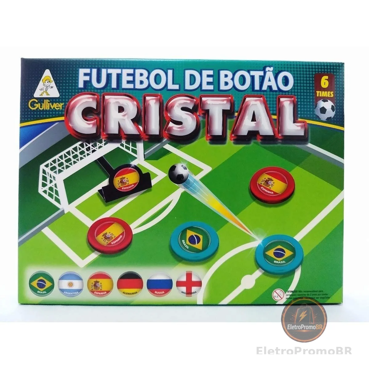 Futebol Botão Cristal com 6 Seleções Sortidos GULLIVER, Multicor