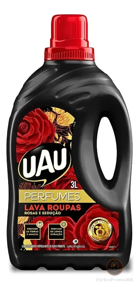 Lava Roupas Perfumes Rosas & Sedução 3 Litros Uau