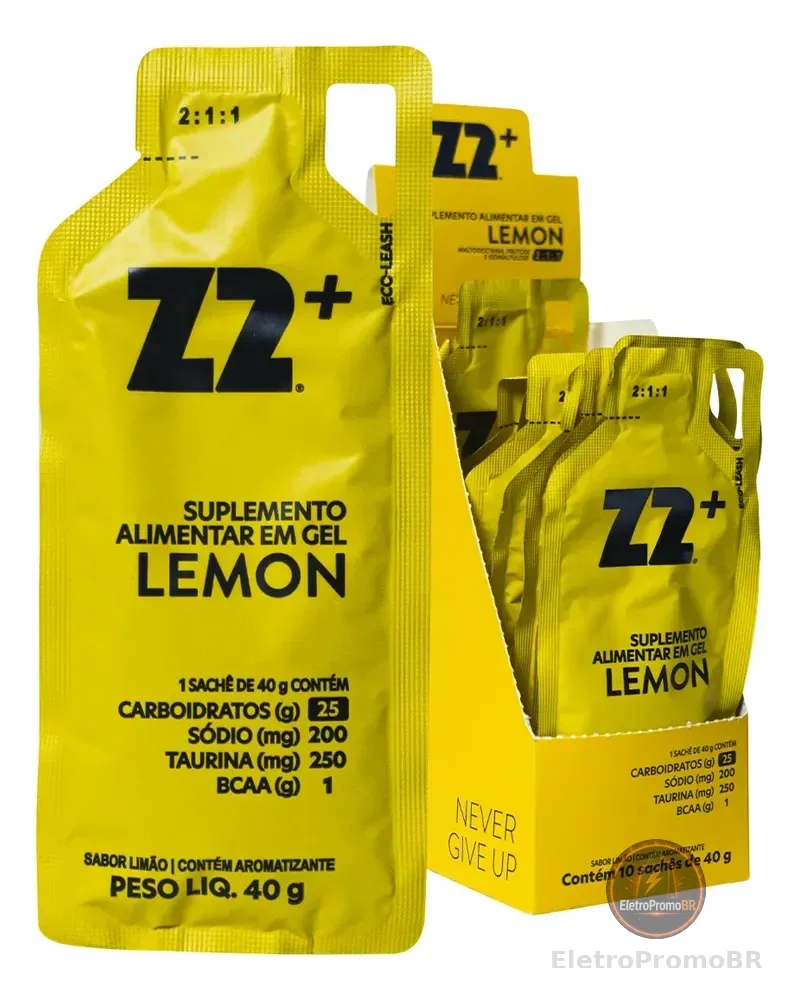 Energy Gel Z2+ Lemon Box 10 Unidades Sabor Limão