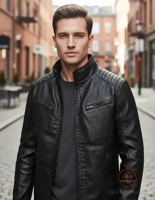 Jaqueta De Couro Masculina Slim Promoção Frio Inverno