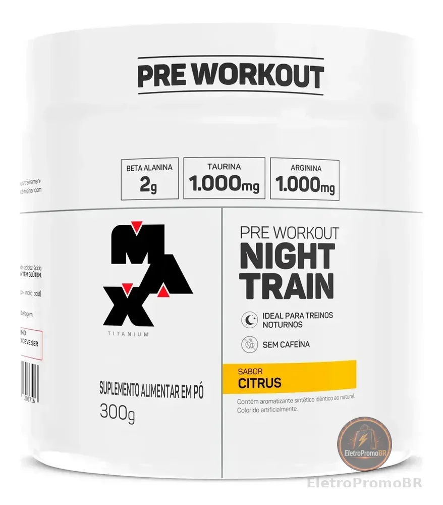 Pré Treino Night Train Pote 300g Sabor Citrus Max Titanium