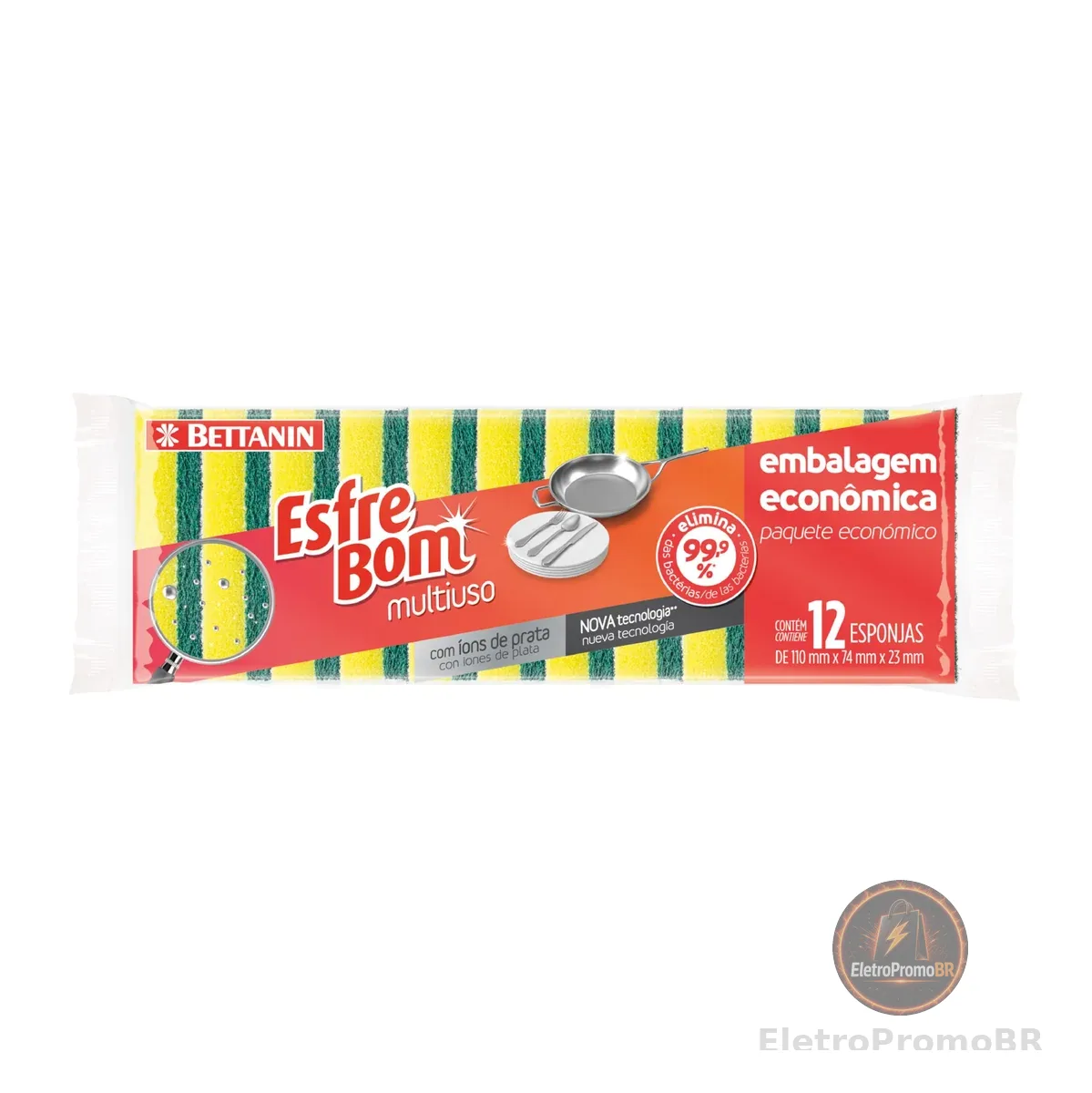 EsfreBom - Esponja Multiuso Abrasiva, Embalagem Econômica Leve 12 Pague 10, Bettanin