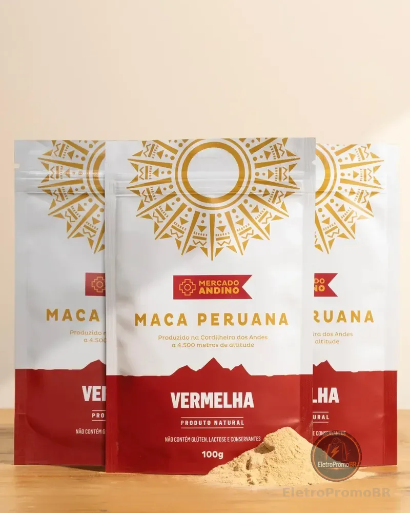 Maca Peruana Vermelha Pó 3 Pacotes De 100g - Mercado Andino Maca Peruana Vermelha