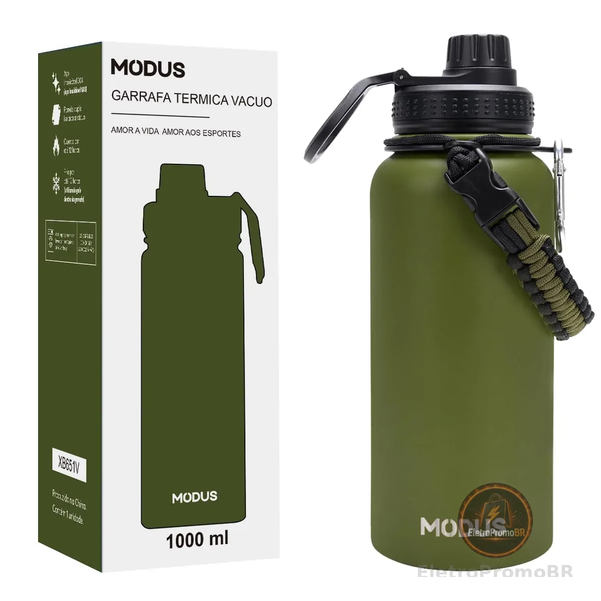 MODUS Garrafa Térmica Esportiva De Inox Com Isolamento A Vácuo 950ML | Verde