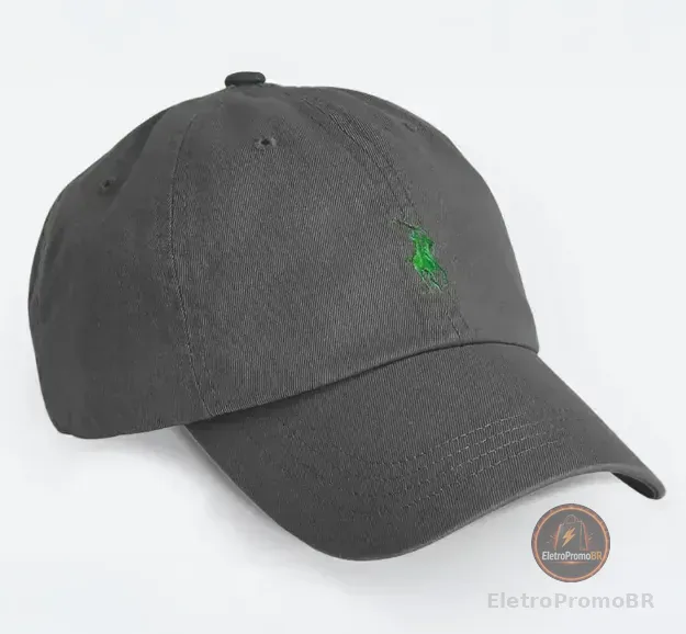 Boné Rl Original Importado Logo Bordado Aba Curva Ajustável Chumbo Unico