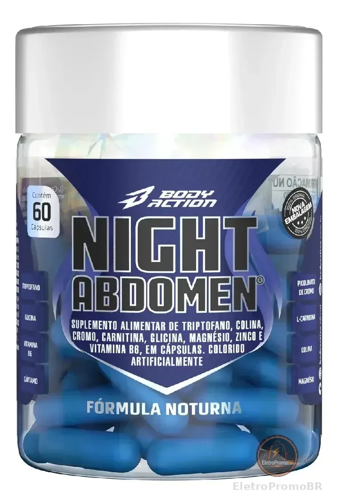 Termogênico Night Abdomen Pote 60 Cápsulas Bodyaction Sem Sabor