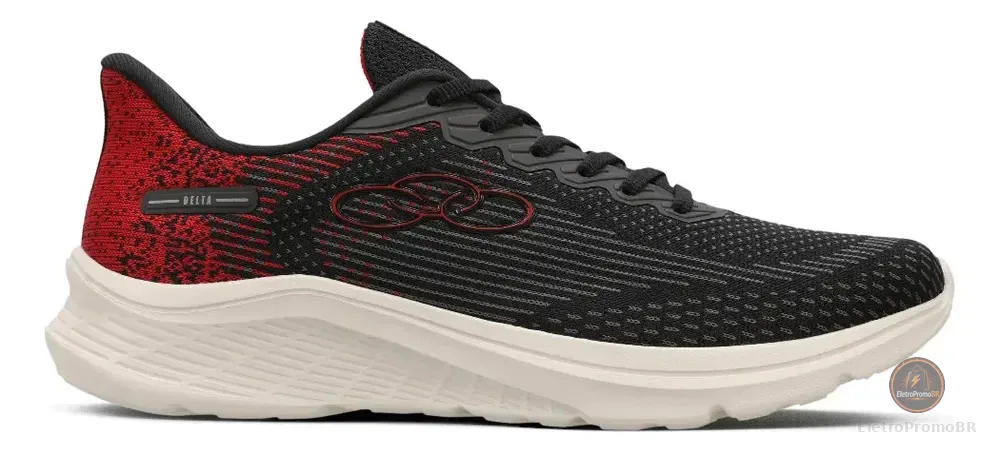 Tênis  Masculino Delta 122 Olympikus Preto/vermelho Lisa 43 Br