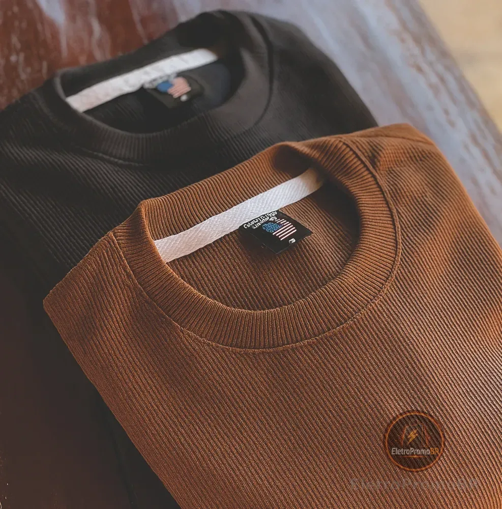 Kit 2 Camisetas Oversized Masculina Texturizado Premium Kit 2 Over - Preto Marrom M