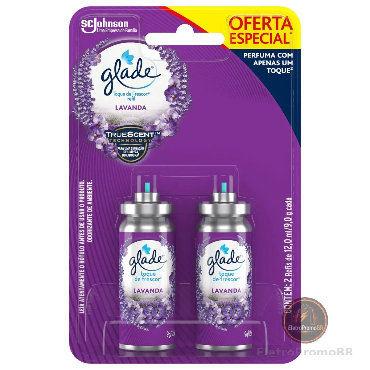 Glade Aromatizador de Ambiente Spray Refil, Odorizador de Ambiente Lavanda, 2 Unidades, 12ml cada