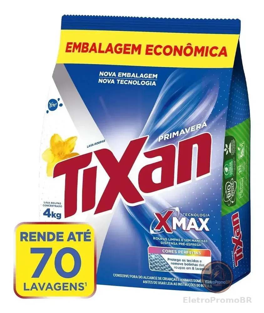 Sabão em Pó Tixan Ypê Primavera Sachê 4kg