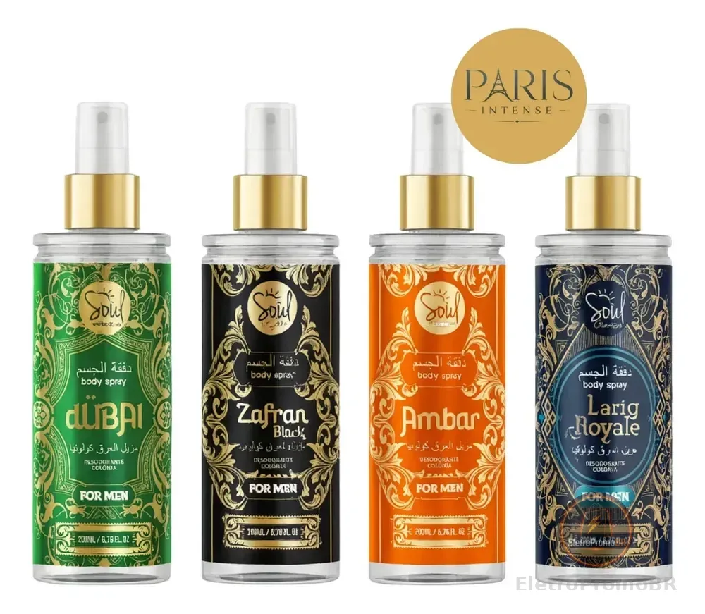 Body Splash Arabe C/4un 200ml Perfume Masculino De Luxo