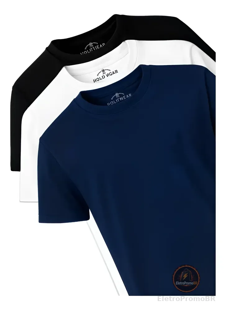 Kit 3 Camisetas Masculinas Polo Wear Sortido 1 G Lisa
