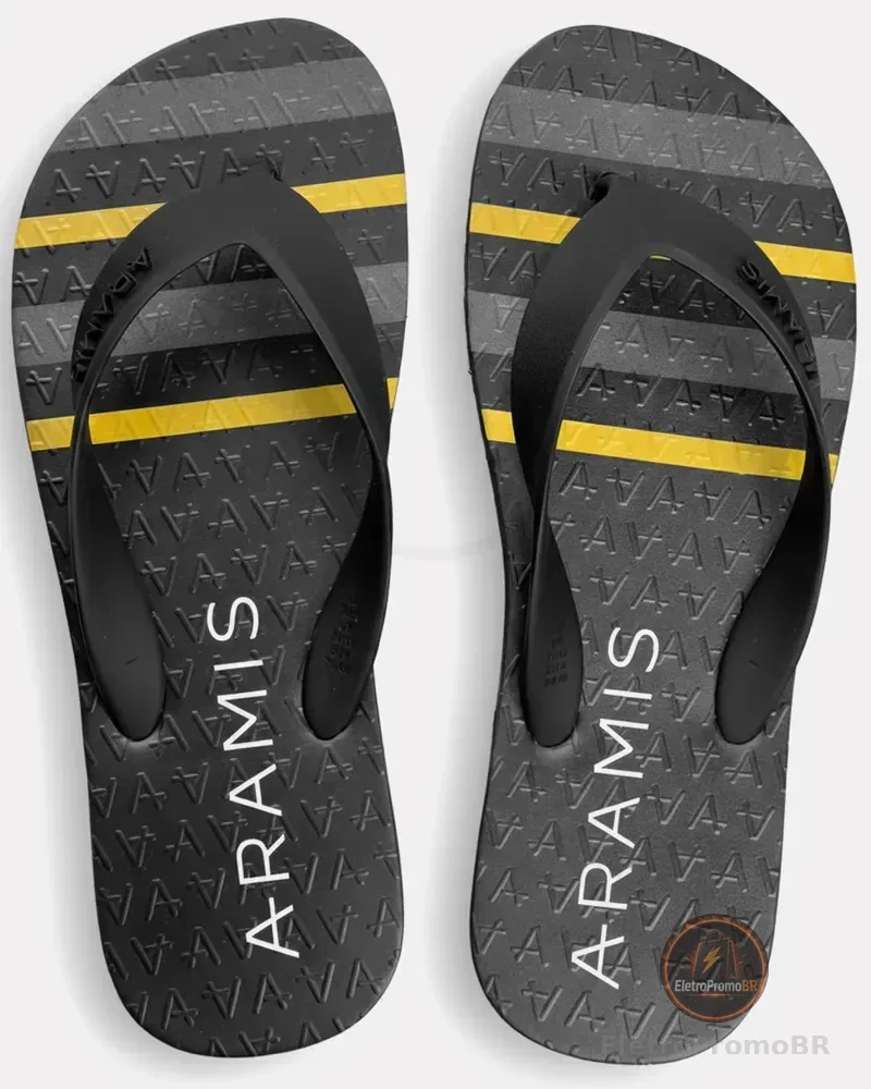 Chinelo Sandália Aramis Masculino Conforto Casual Preto 88 Liso 39/40