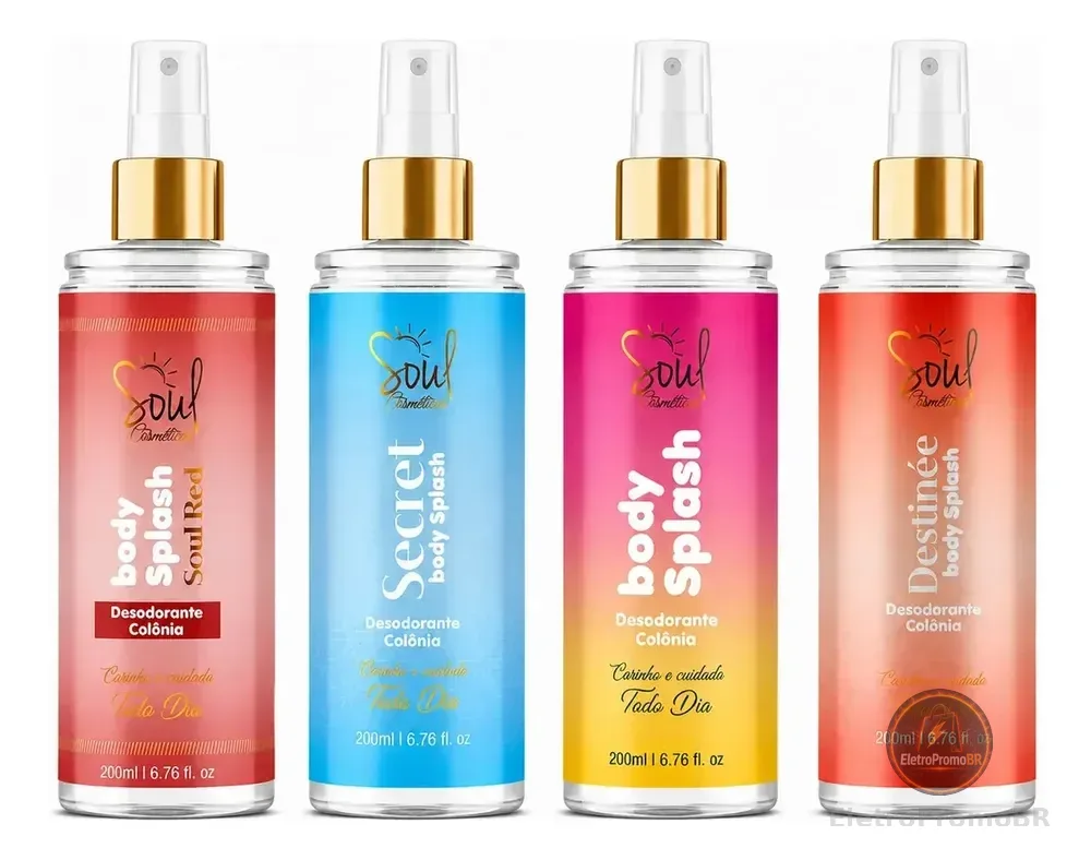 Kit C/4 Body Splash Perfume Corporal Desodorante Colônia 200ml Feminino