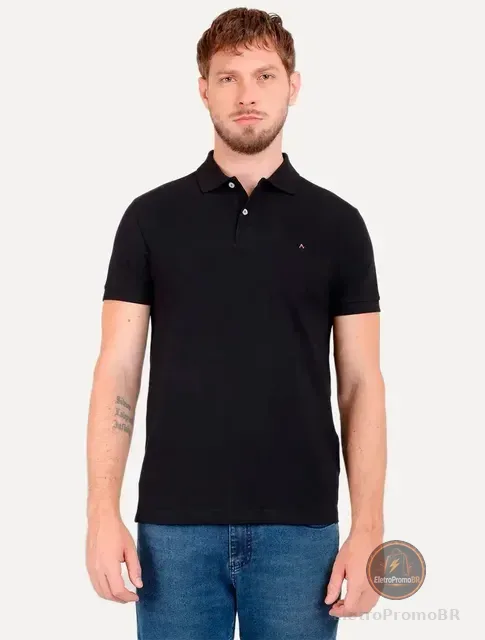 Polo Camiseta Aramis Basic Piquet Preta