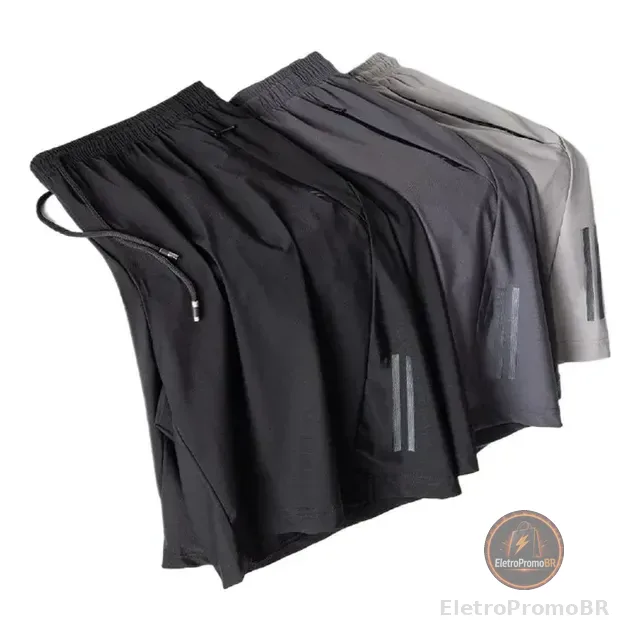 Kit 3 Bermuda Masculina Importada Seda  Secagem Rápida