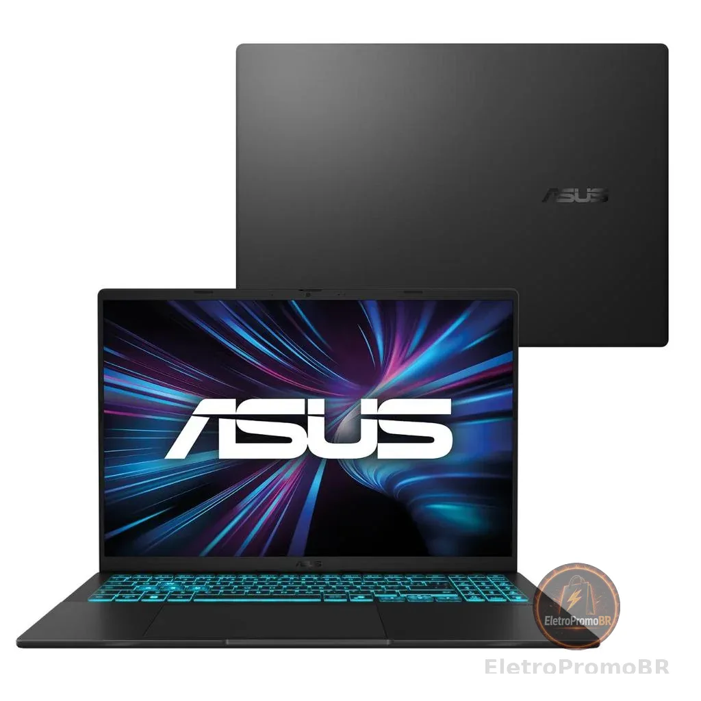 Notebook ASUS Gamer V16 V3607VH RTX 5050 Core 5 8GB RAM 512GB SSD Linux 16" LCD LED FHD 144Hz nível IPS - RP213