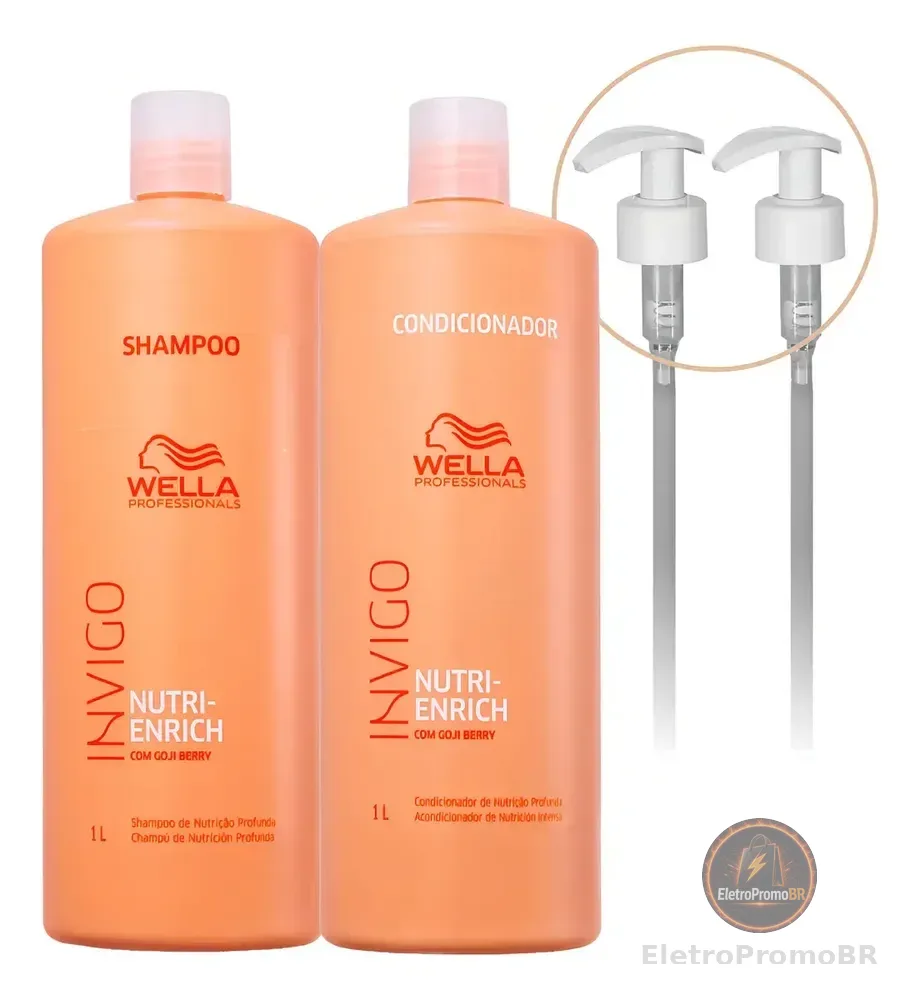 Kit Wella Invigo Nutri Enrich Shampoo Condicionador E Válvulas