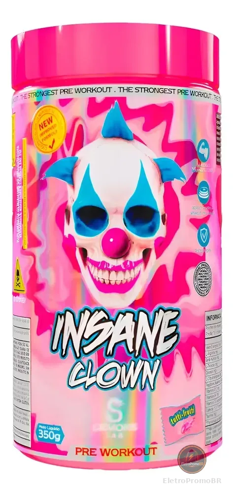 Pre Treino Insane Clown Tutti Fruit 350g - Demons Lab Sem Sabor