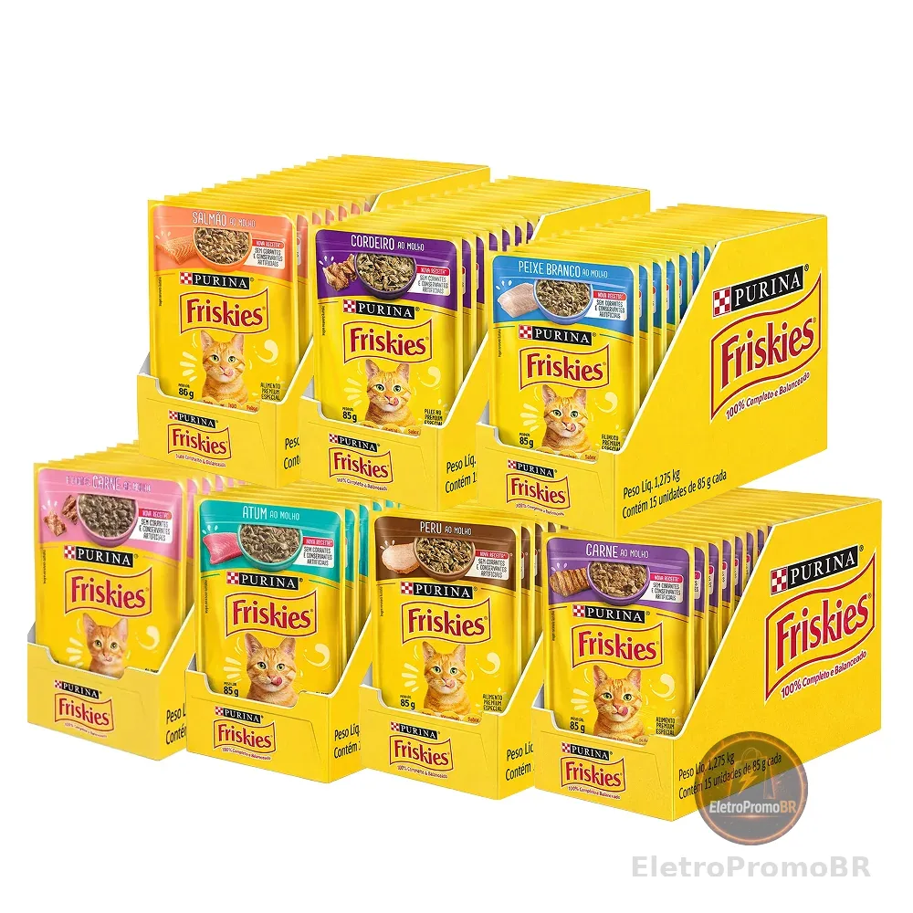 Ração úmida Friskies Sabores Variados para Gatos 15x85 g