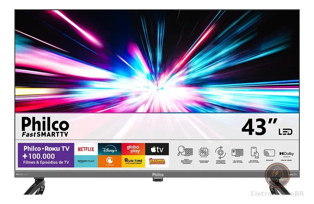 Smart Tv 43 Philco P43vik Roku Led Dolby Audio Wi-fi Hdmi Hdr Full Hd 110/220v